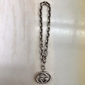 GUCCI GG SILVER CHARM LINK BRACELET in Size 18 Authentic!
